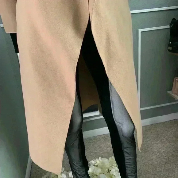 Boohoo Shawl Collar Belted Wrap Coat Size Small - Picture 9 of 13